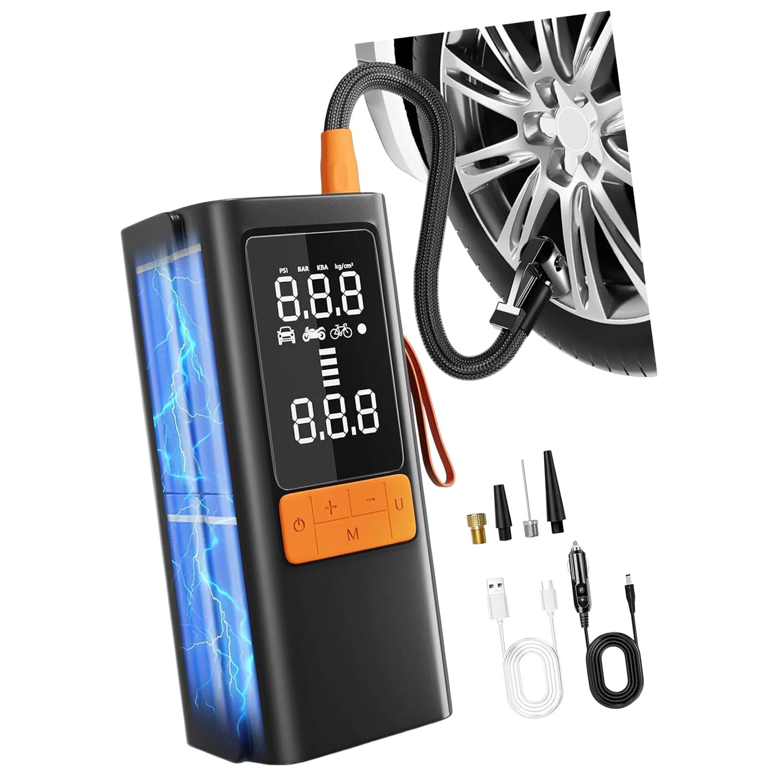 Nmflab Car Air Compressor Pumps Electric Tire Inflator Pumps For Motorcycle Bicycles Tire Inflator Cordless Compressor For Car Tires