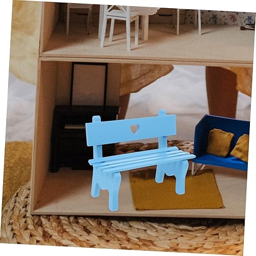 Miniatura 3 de Adornos de silla Mini decoración casa de muñecas de madera madera 1 12 muebles banco educación miniatura casa de juegos decoración de banco silla