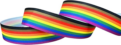 Miniatura 2 de LGBTQ Rayas LGBTQ de Filadelfia Impreso 78 Pulgadas Cinta de Grosgrain Blanca Gay Pride Cheer 10 yardas