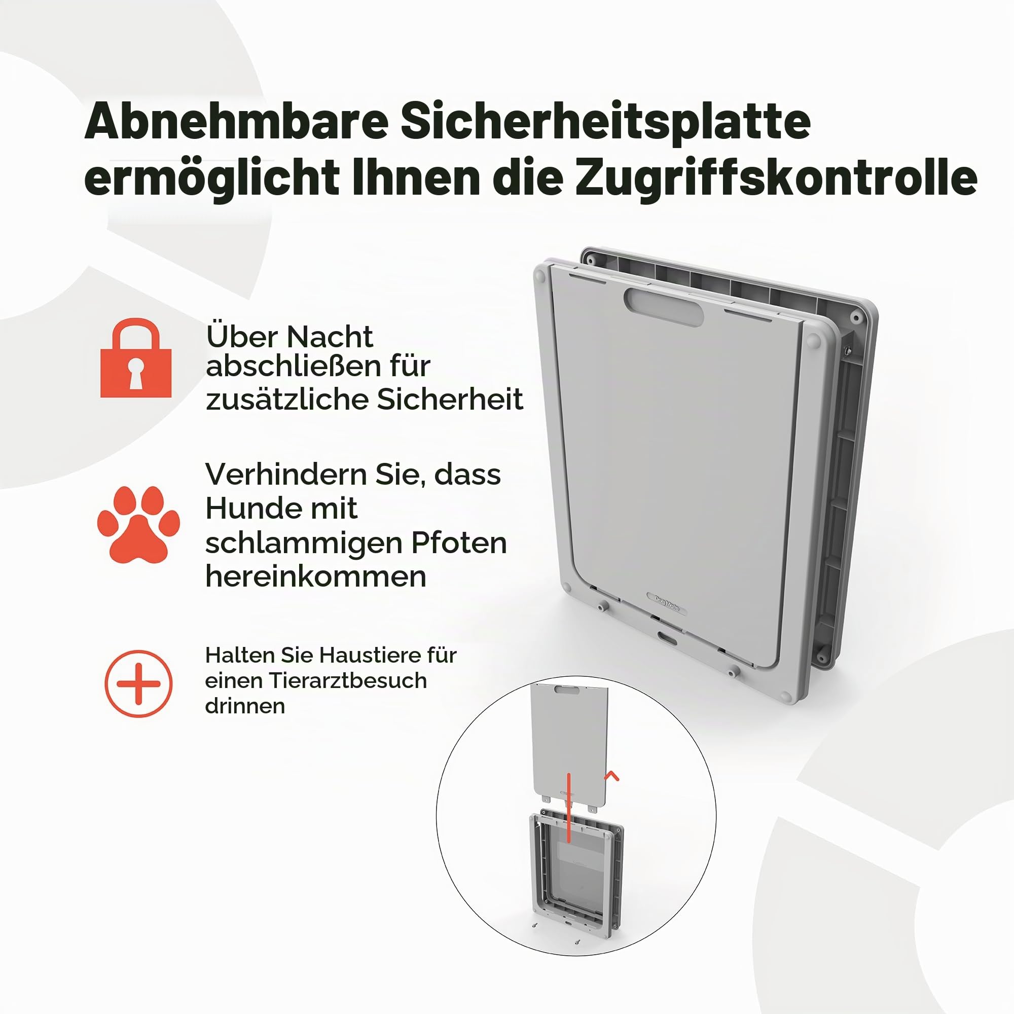 Dog Mate Verriegelbare Hundeklappe für große Hunde (216), Weiß
