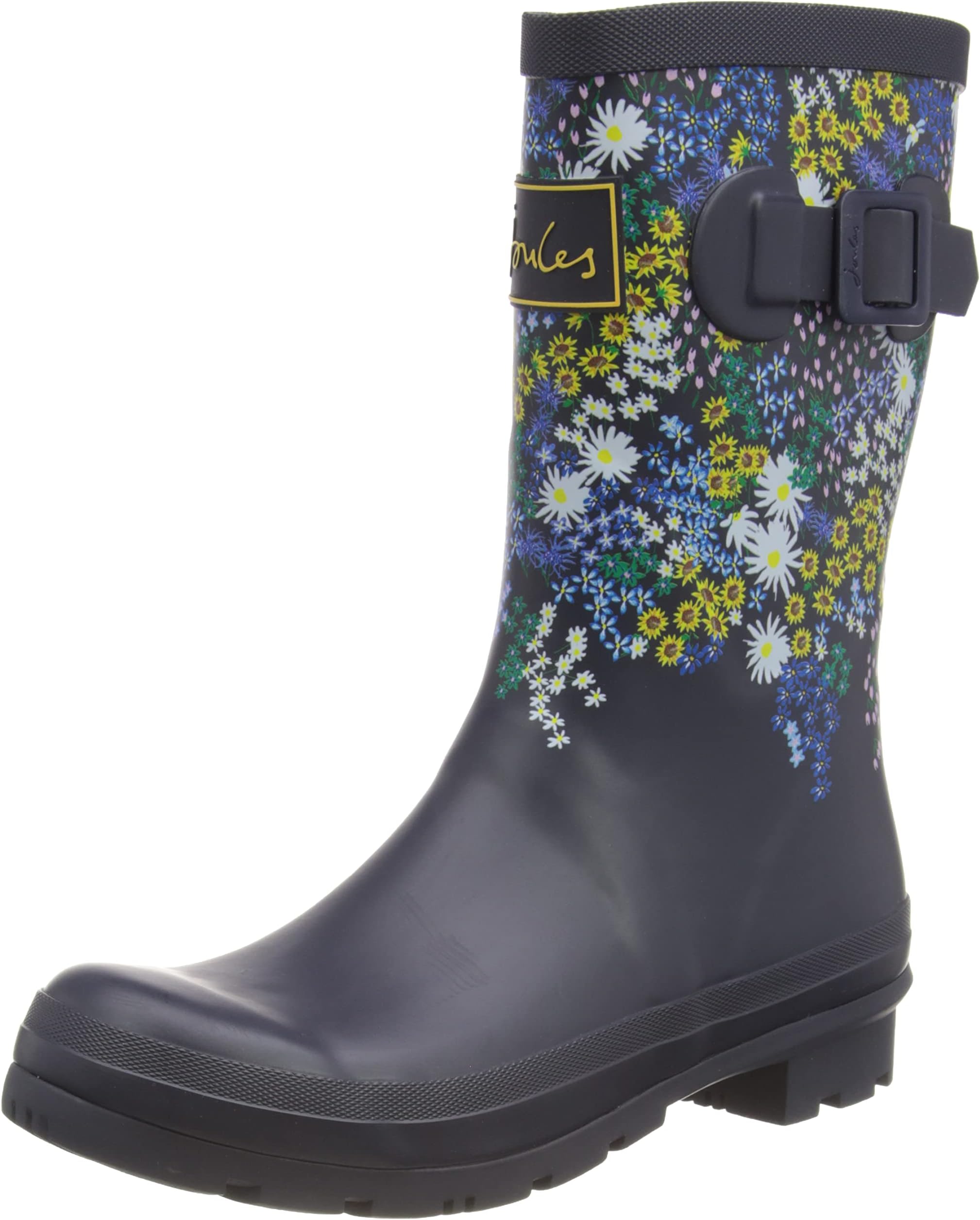 Joules Women's Wellington Boots Rain, Navy Ditsy, 6