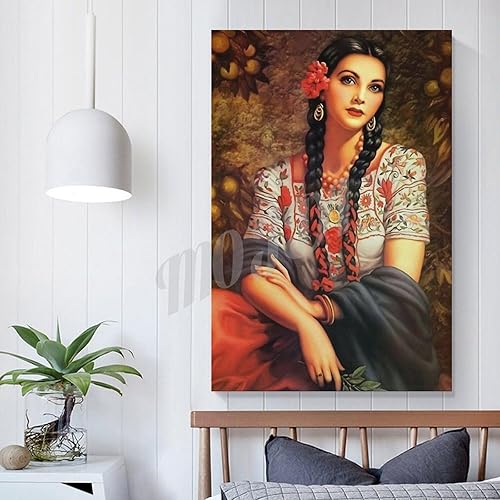 Miniatura 5 de MOJDI Póster de pintura artística de niña mexicana, póster vintage de arte mexicano, pósteres e impresiones de pintura en lienzo, cuadros artísticos