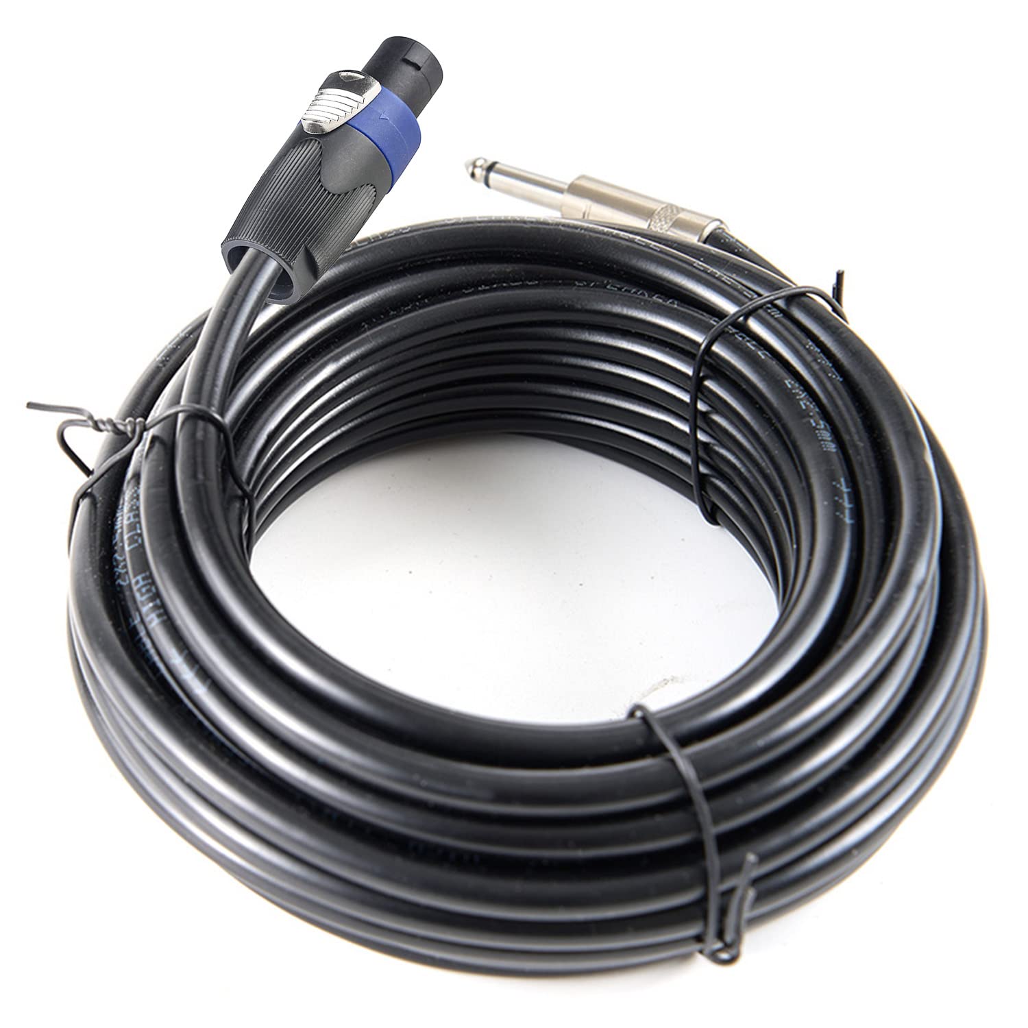 Cavi da Speakon a 1/4 di pollice maschio da 15,2 m da 12 AWG da Speakon a 1/4 di cavo di interconnessione audio stereo, confezione da 2