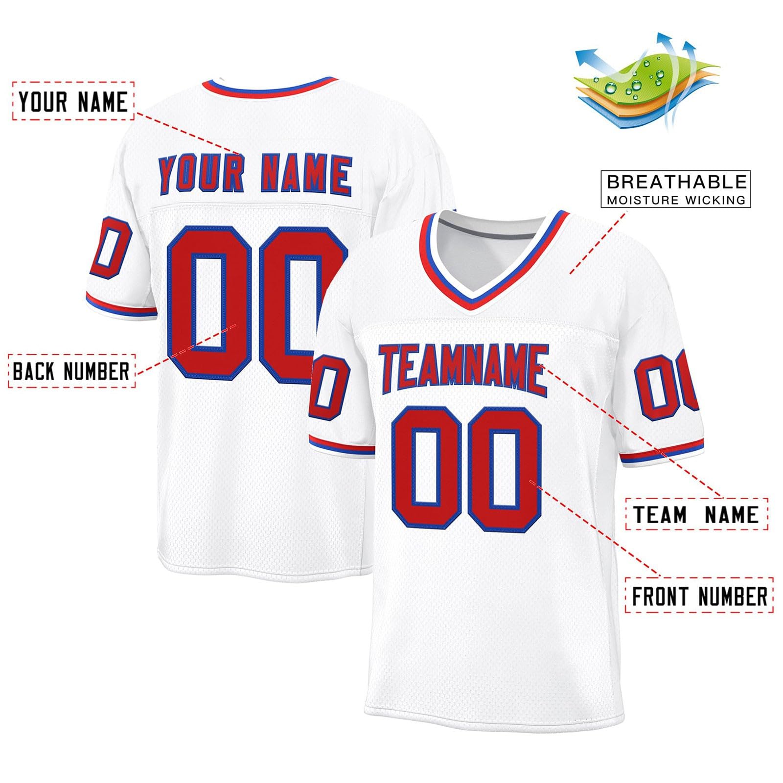 Maglie da Gioco Personalizzate di Football Americano con Nome e Numero Maglietta Personalizzata per Bambini e Adulti