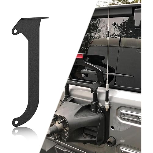 for Wrangler JL CB Radio Antenna Spare Tire Mount Bracket Compatible with 2018 2019 2020 2021 2022 2023 2024 Jeep Wrangler JL JLU (2/4 Doors), Carbon Steel Antenna Mounting Holder Stand