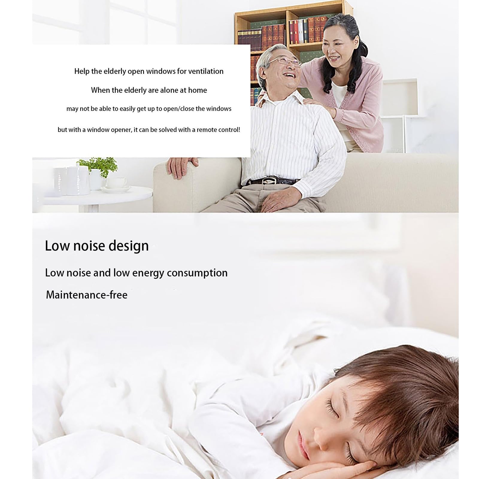 Elektrischer Fensteröffnerantrieb (24 V) mit Fernbedienung, 300 mm/700 mm Hub und Regensensor für Dachfenster und Gewächshäuser. Komfortabler elektrischer Kettenöffner.