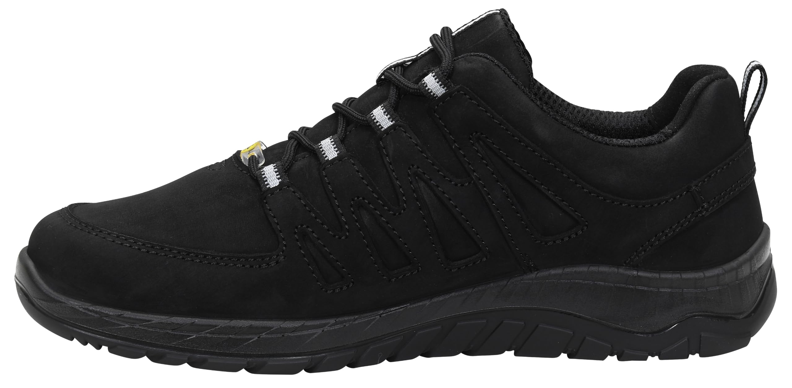 ELTEN Maddox Black Leather Low ESD O2 | Berufsschuhe für Damen & Herren, ohne Schutzkappe, leicht, atmungsaktiv
