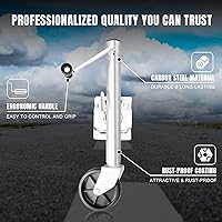 Vista 4 de Torin gato de remolque de 1000 libras con rueda, gato giratorio resistente para remolque de barco de rueda única, elevación de 10 pulgadas, gato