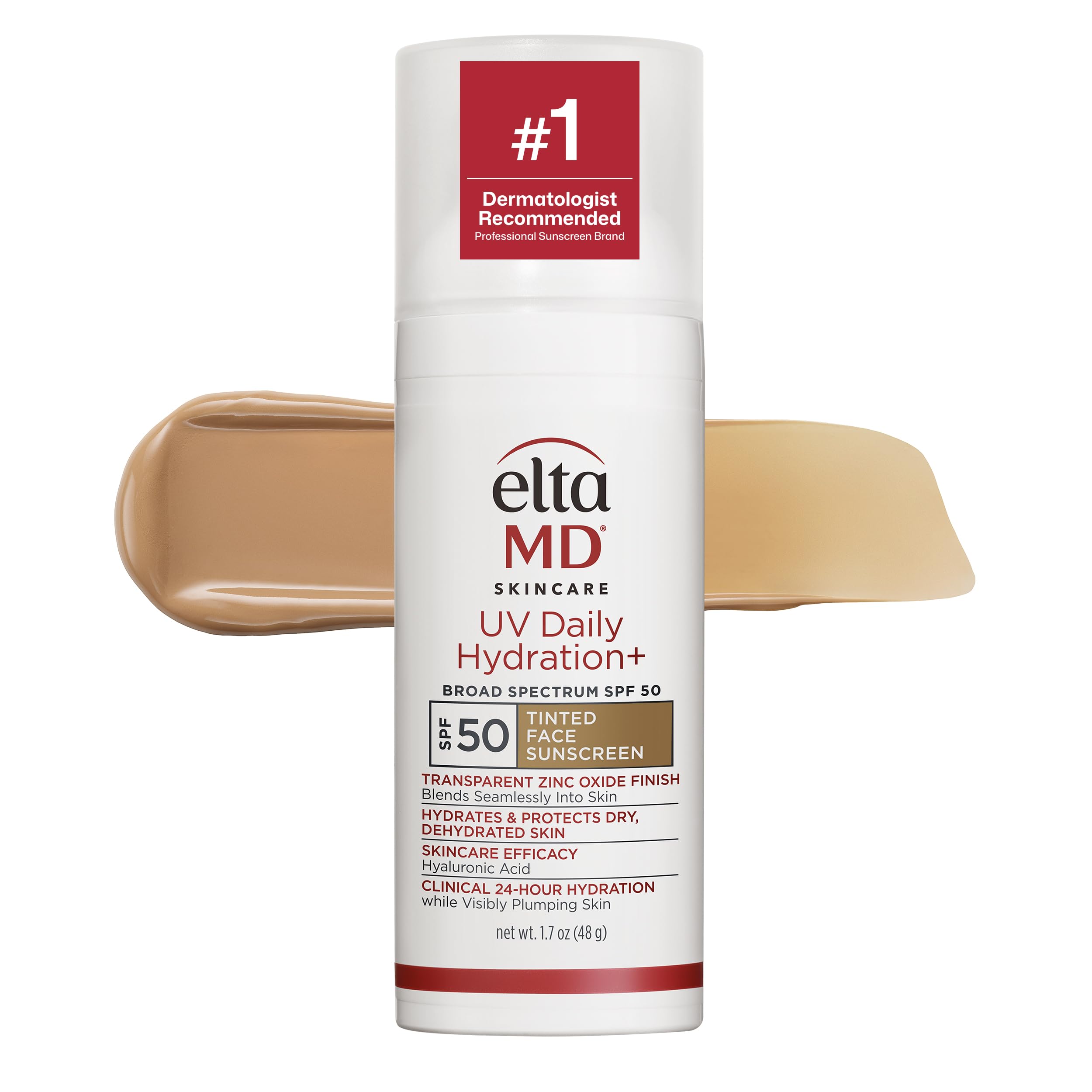 EltaMD UV Daily Hydration+ Tinted Face Sunscreen, SPF 50, 1.7oz