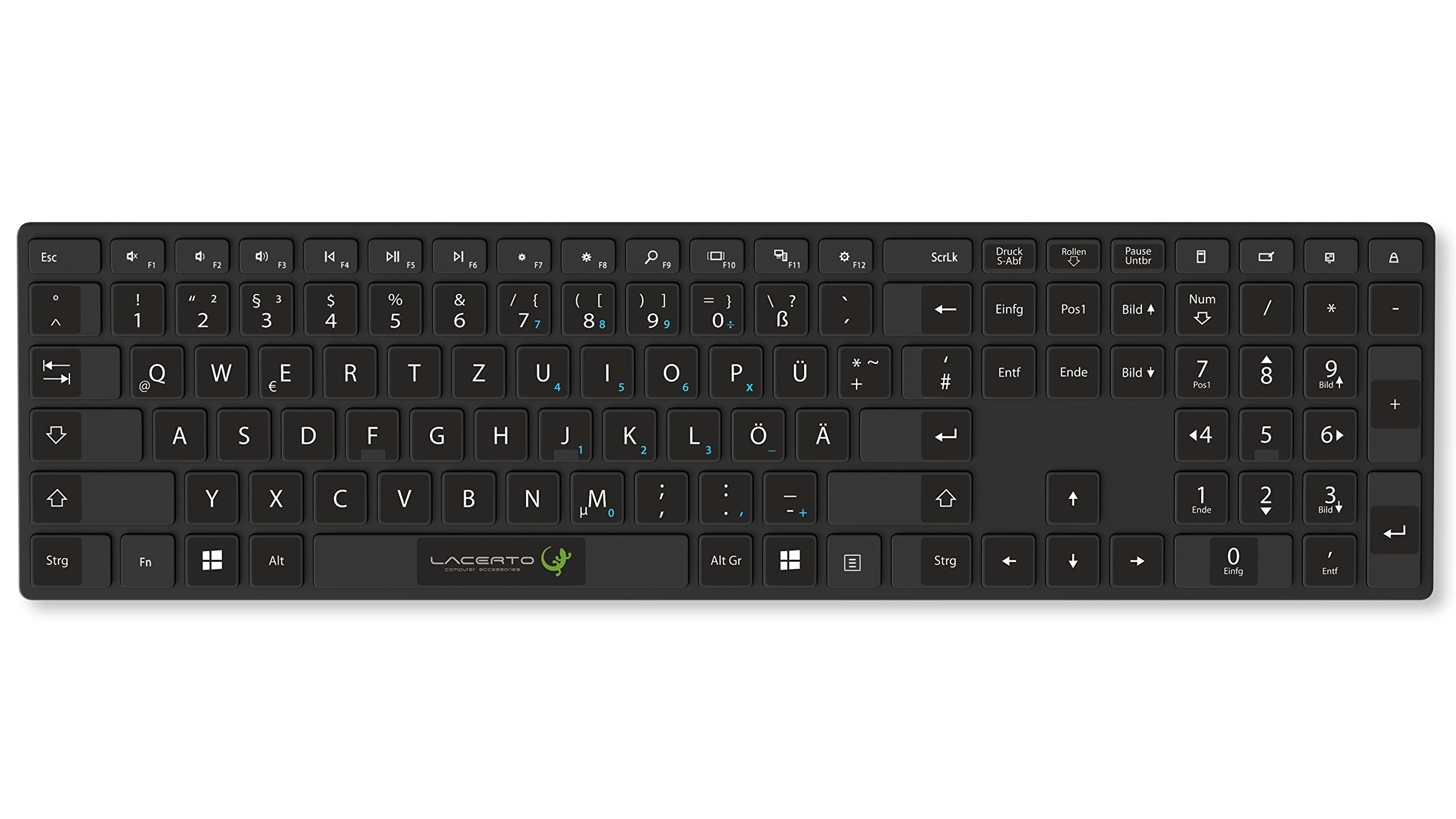 Pegatinas alemanas para teclados de ordenador y portátil | Set incluye teclas adicionales (15 x 15 mm, negro)