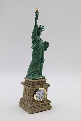 Miniatura 2 de ZIZO - Estatua de la Libertad, réplica de recuerdo de la ciudad de Nueva York, estatua de la Libertad, reloj de 8 pulgadas (verde)