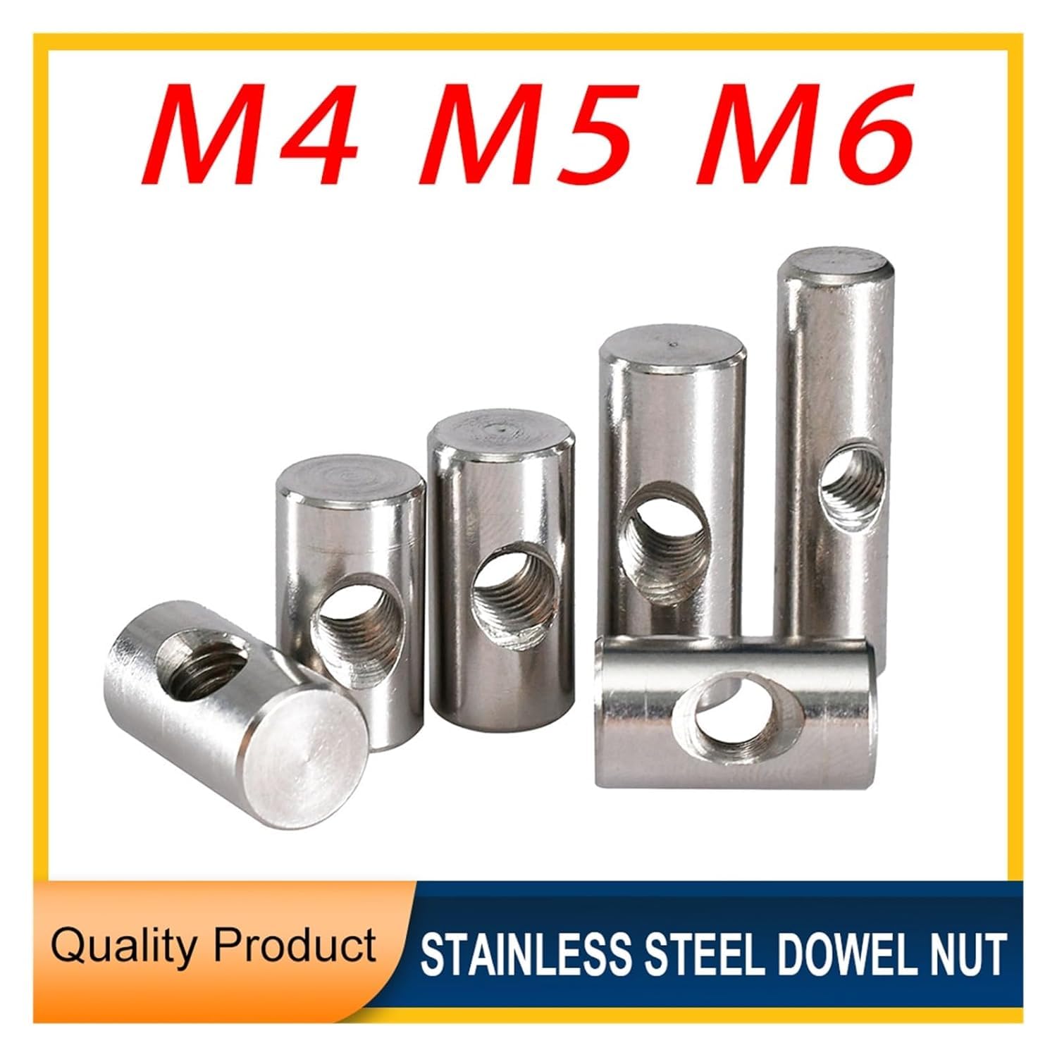 Furniture Barrel Nuts, 10PCS Barrel Bolts Cross Dowel Slotted Fittings Bed Or Chair Horizontal Hole Nut(M4x25 ())
