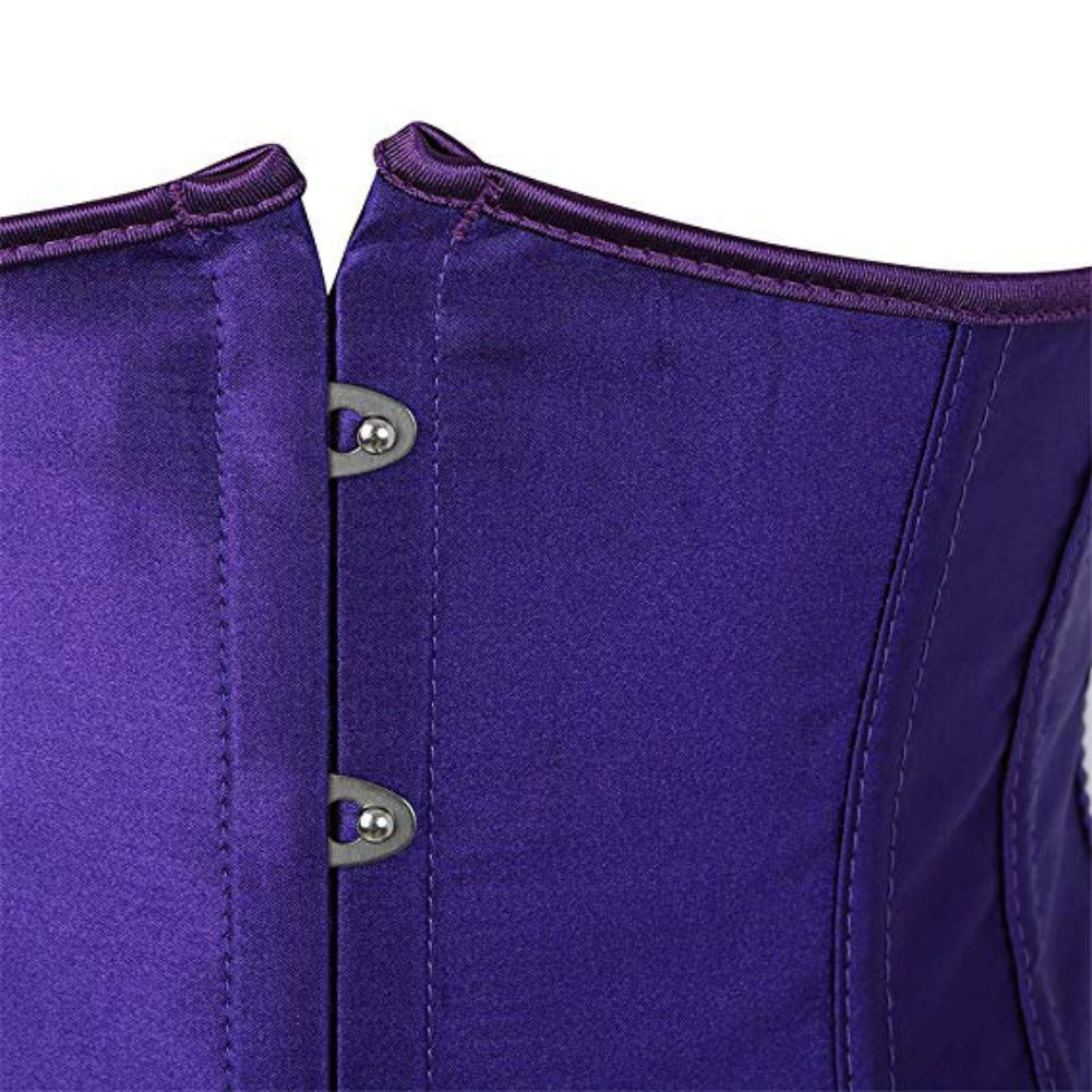 Kelvry Corsetto sottoseno da donna in raso con lacci Plus Size S-6XL