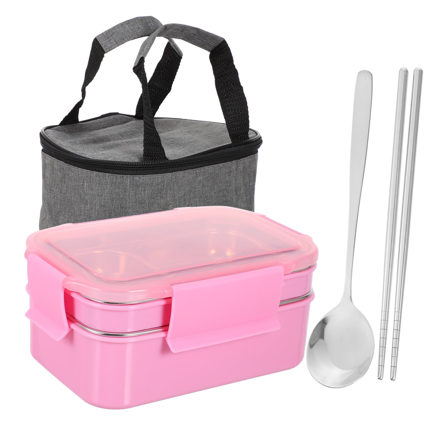 Boîte à Lunch Portable en Acier Inoxydable 304 Boîte de Conservation des Aliments à Compartiments Isolants Anti-mélange pour Déjeuner et Pique-