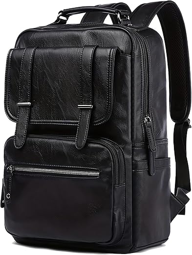 FUR JADEN Vegan Leather Stylish 15.6 Inch Laptop Backpack Travel Weekender Bag For Men Women