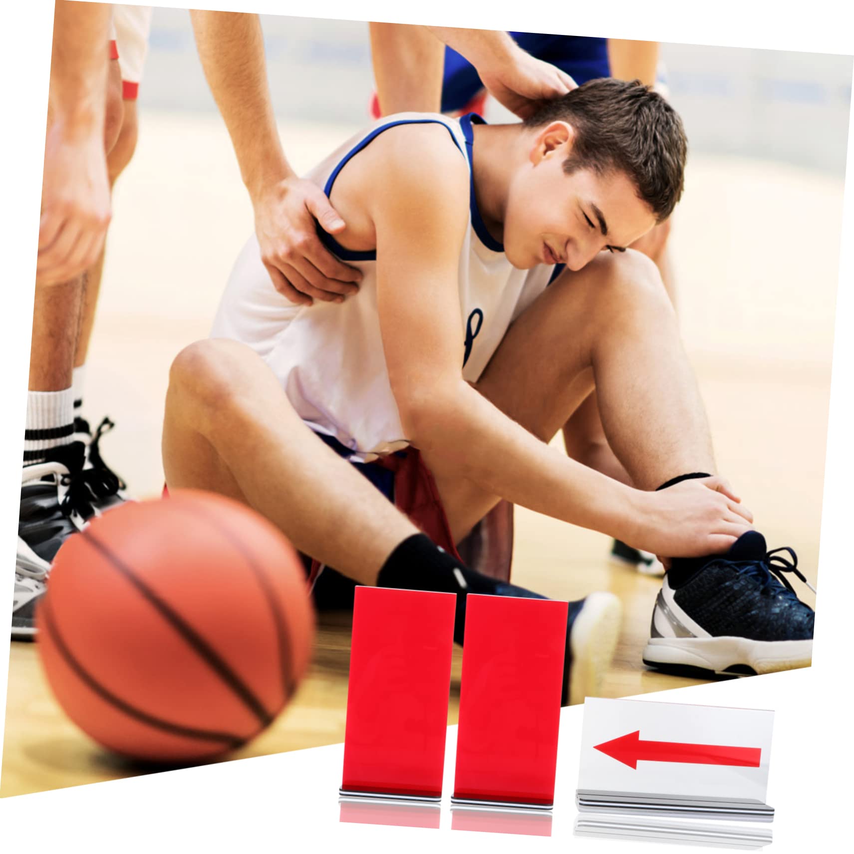 WOONEKY Tabellone Penalità per Basket in Acrilico Rosso Frecce Convertibili, Facile da Usare, Accessorio Professionale per Giochi e Competizioni di Pallacanestro