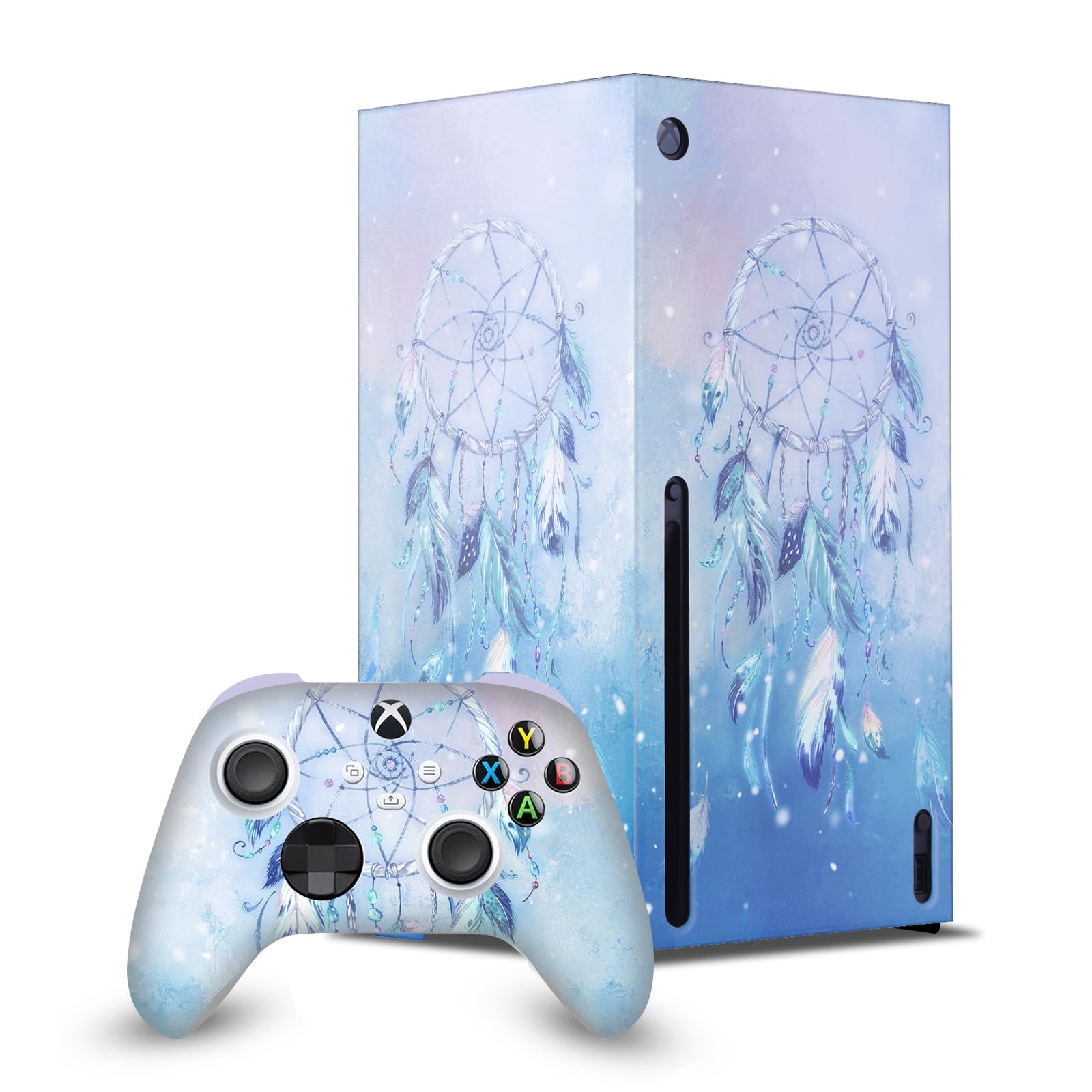 Head Case Designs Licenza Ufficiale Simone Gatterwe Blue Dreamcatcher Mix Arte Pacchetto Console Da Gioco Wrap E Pelle Per Controller Compatibile con Xbox Series X