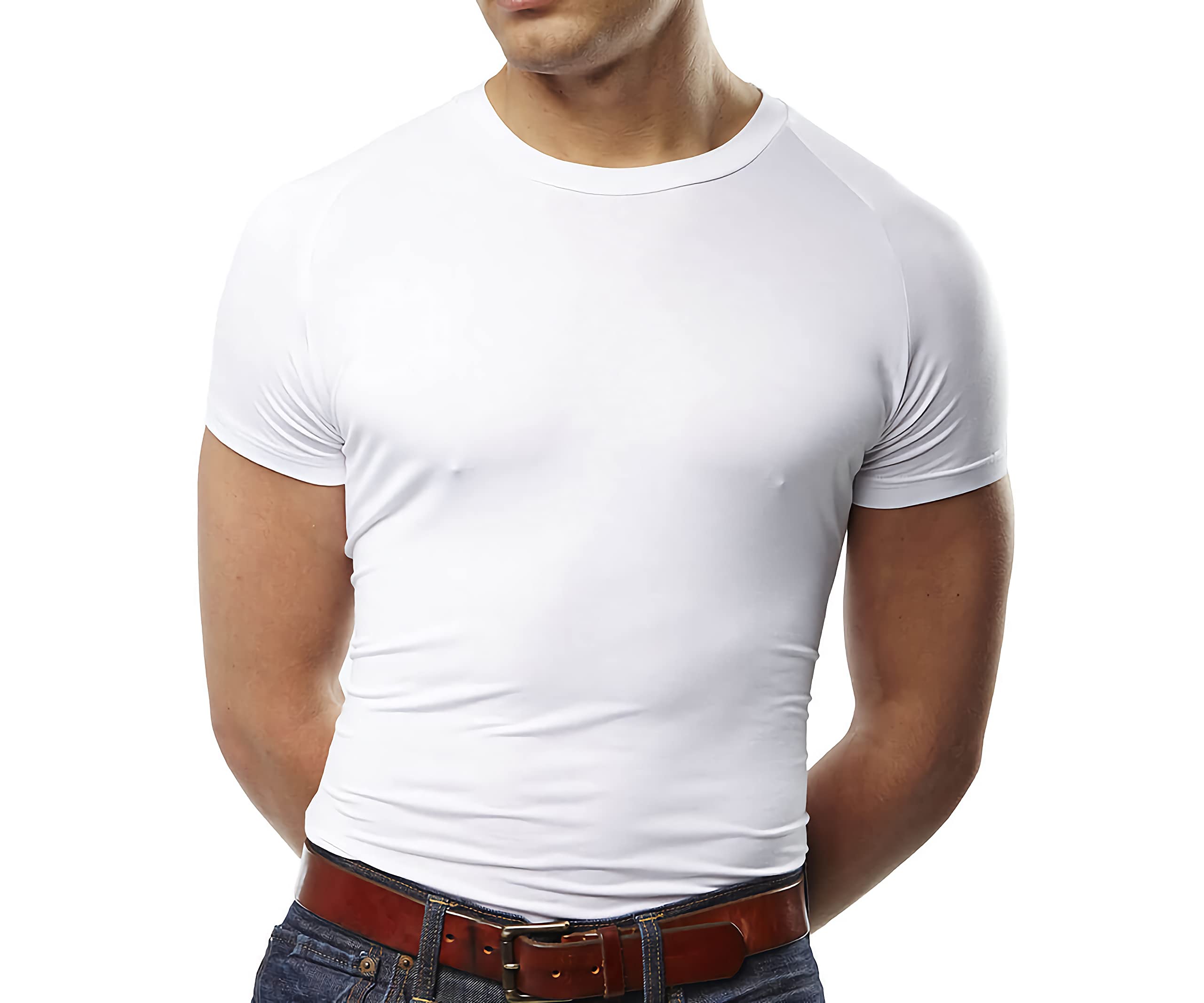Mr. Davis Clothing CompanyMr. Davis Men's Bamboo Viscose Traditional Cut Crew Neck Undershirt - Stylish Crew Neck Undershirts for a