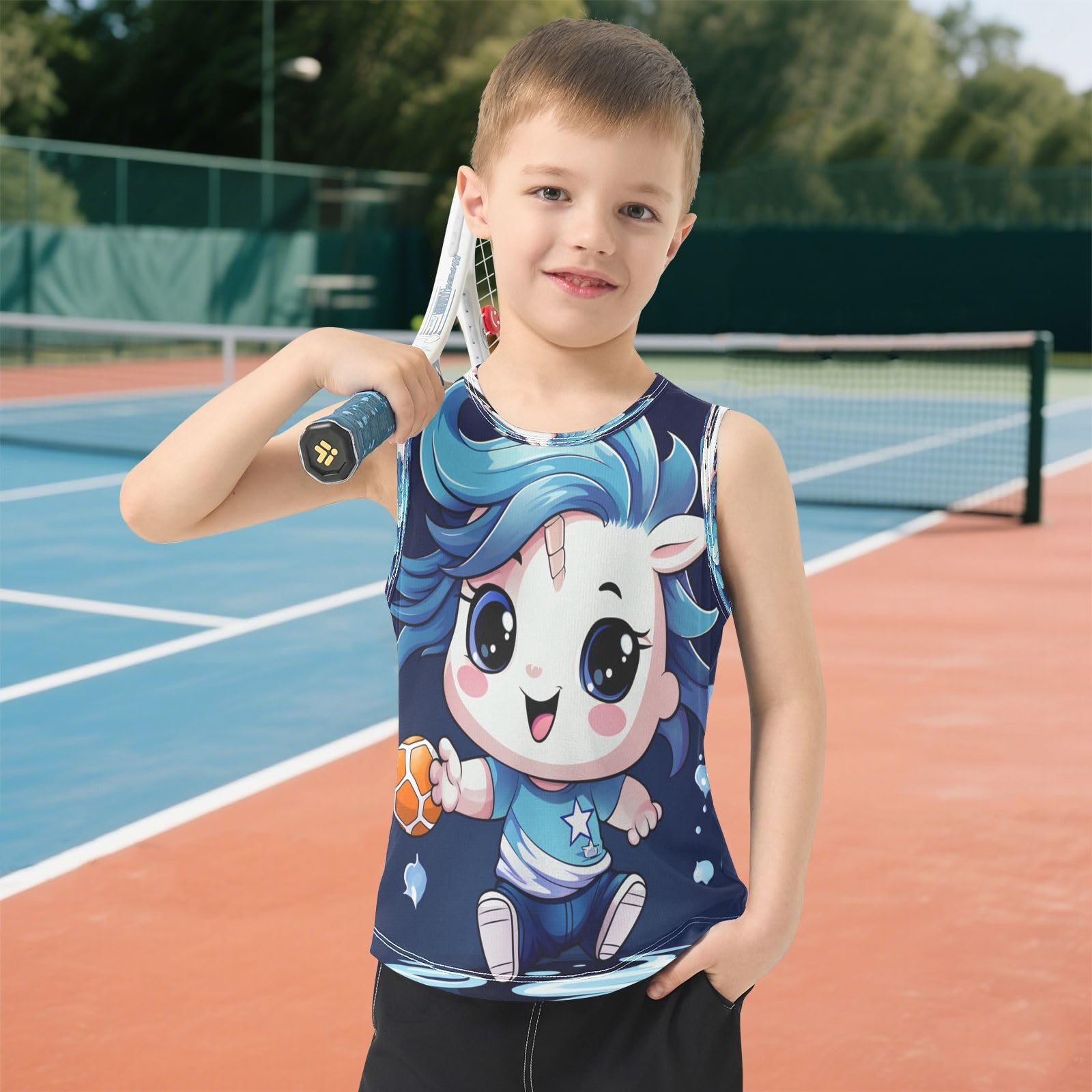 Dibujos Animados Lindo Unicron Camisetas Sin Mangas Tipo Tank Top para Niños Jóvenes