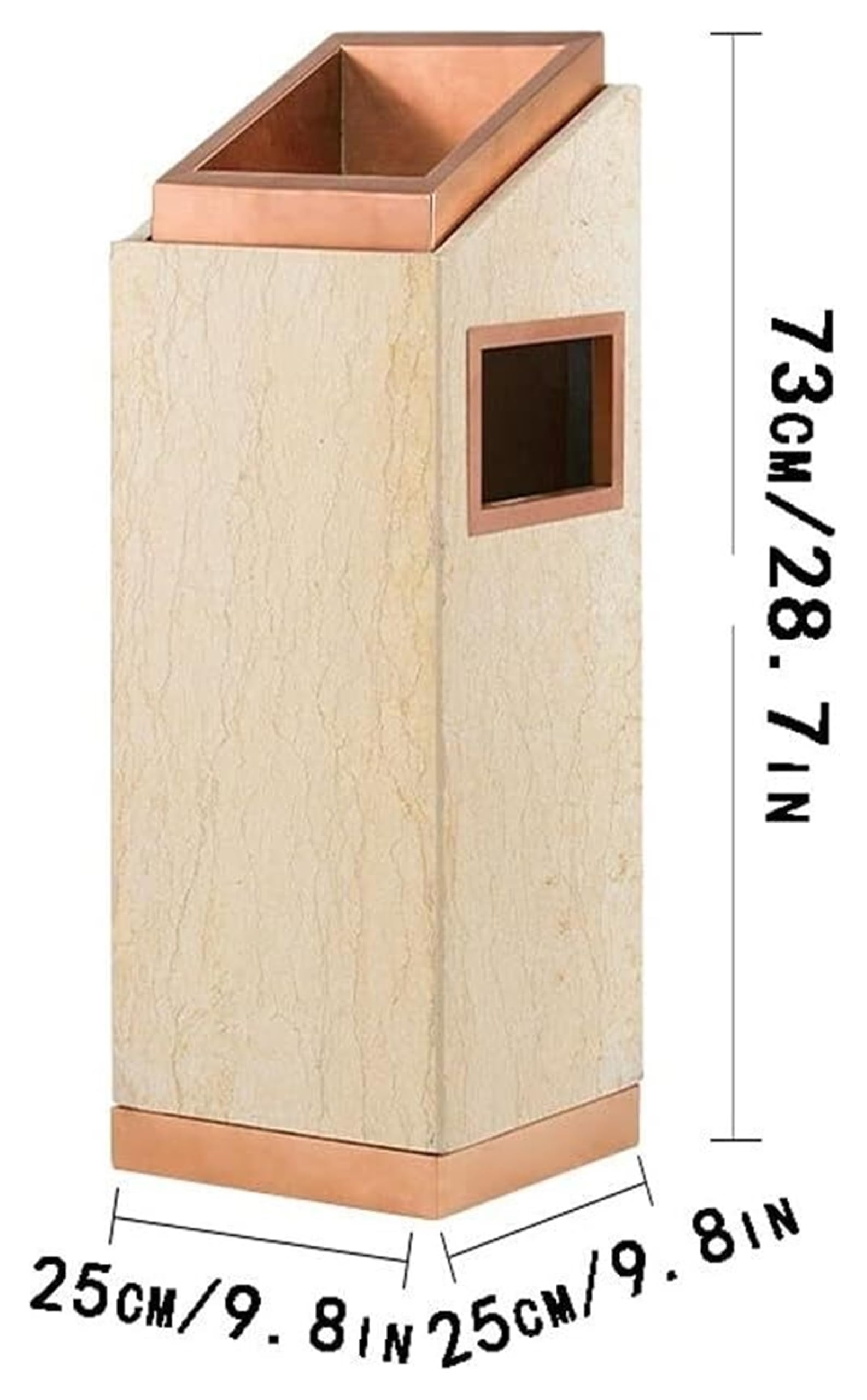 Botes de basura Bote de Basura for Baño Bote de Basura Inclinable Paneles Estriados Decorativos Bote de Basura Contenedor de Basura con Liberación de Aire 20L/5.2 Galones Aire libre y hogar(Rose gold