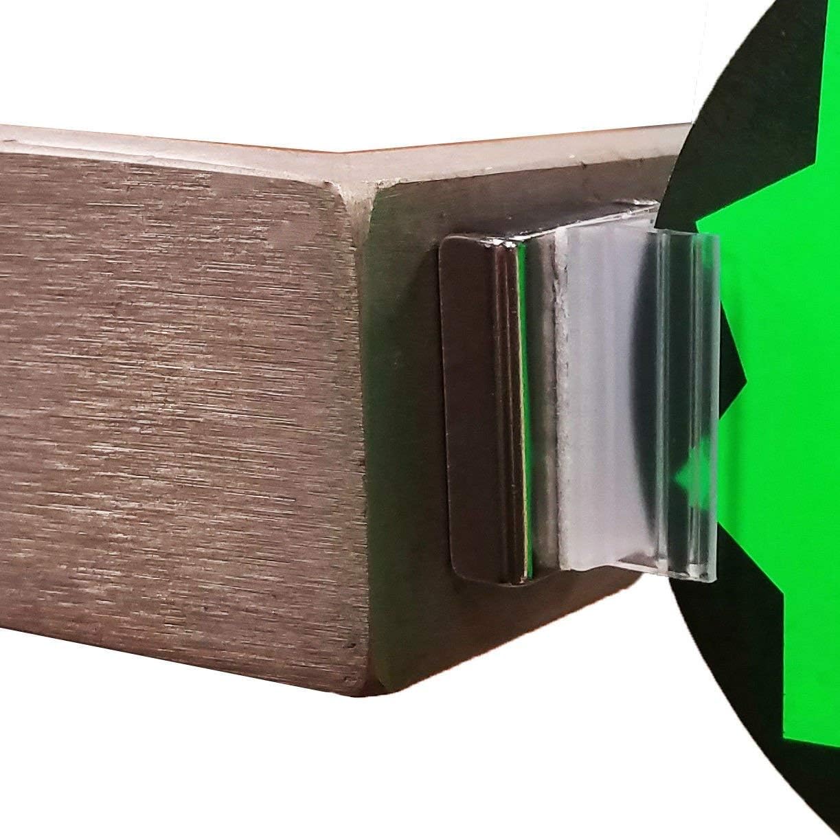 Small Clear Magnetic Card Grip Sign Holder for Gondola, Metal Shelves & Pallet Racks - 20 Pack