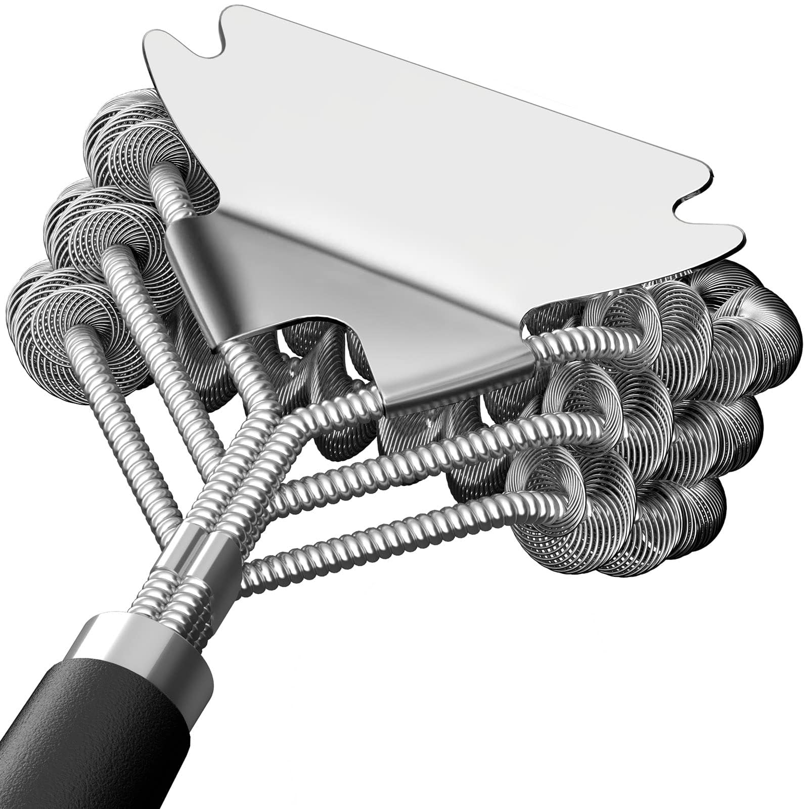 Grill Brush and Scraper, No Bristles Safety Barbecue Brush for Outdoor Barbecue Cleaning Stainless Steel Grill Brush for Grill Cleaning Barbecue Accessories Gift for Men (17inch-Coil)