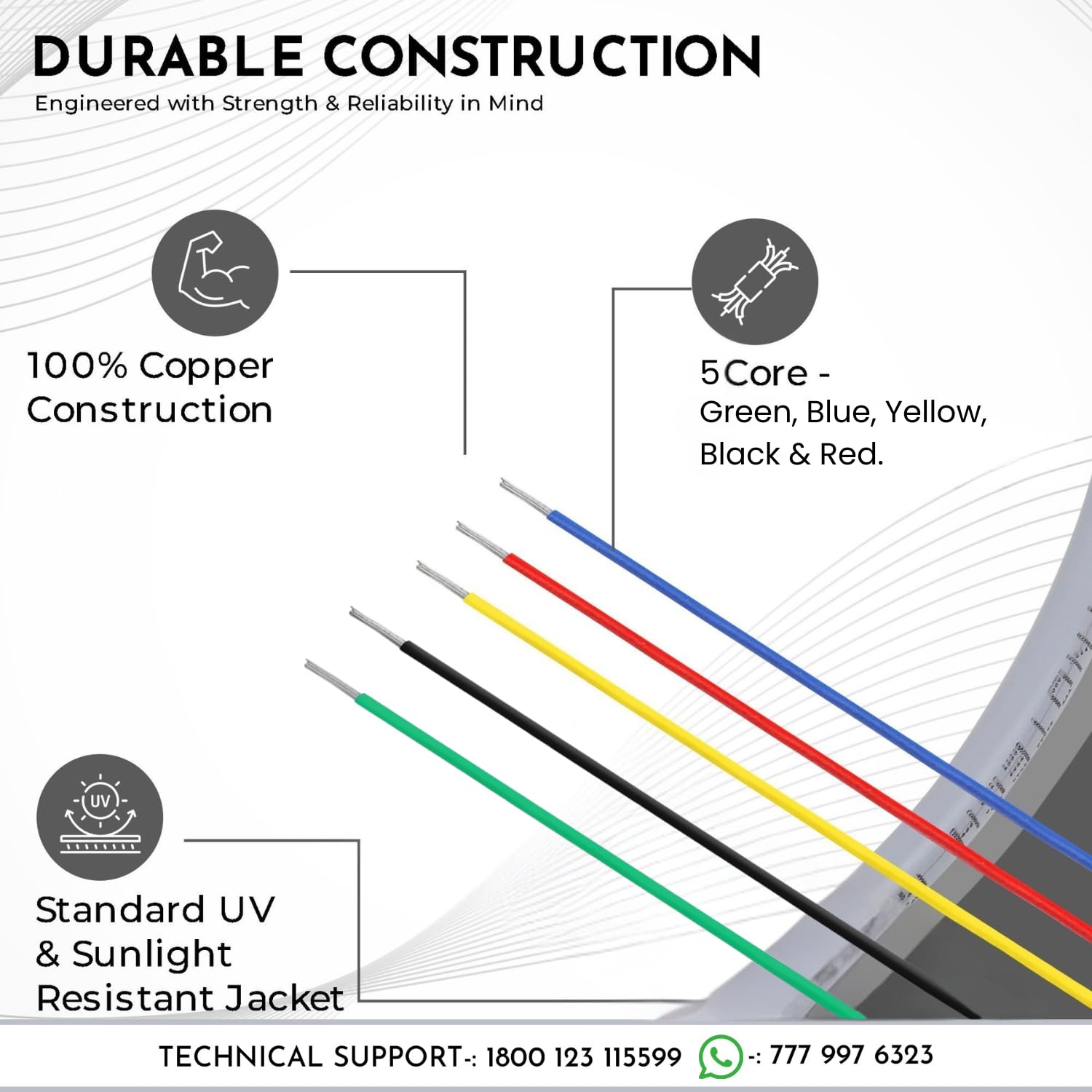 RATNOTECH 5 Core Copper Wire - Water Level Controller -2 RATNOTECH 5 Core Copper Wire - Water Level Controller -2