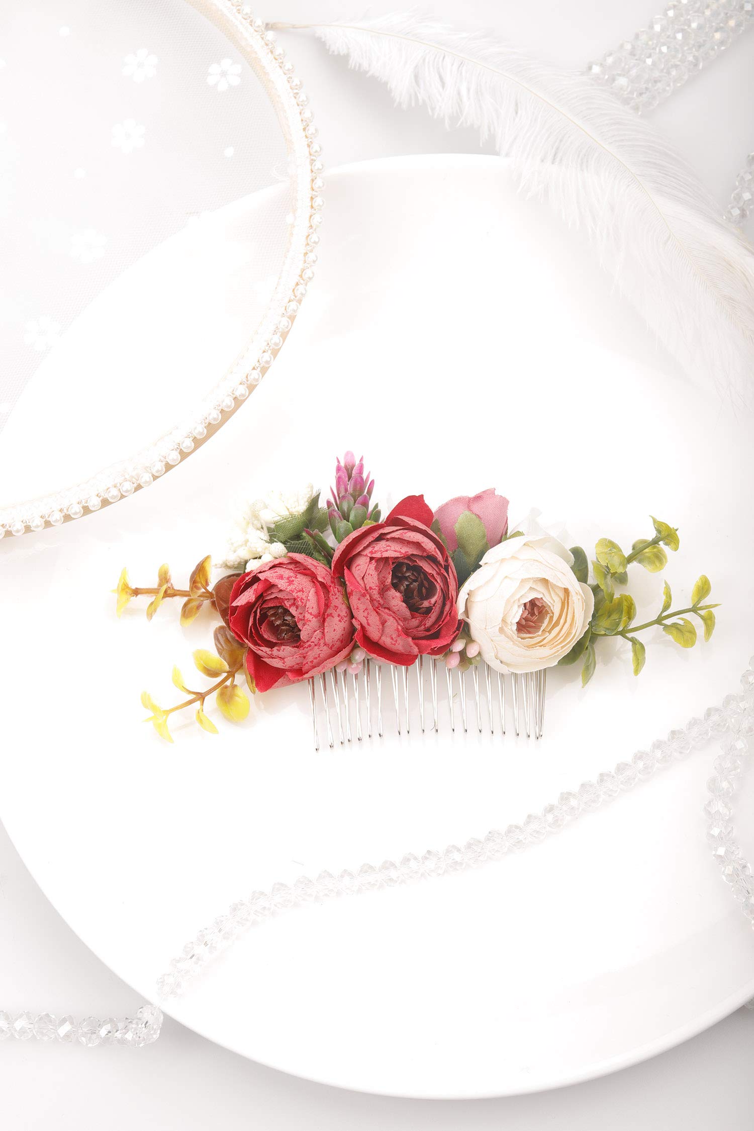 Amazon.com : Kercisbeauty Handmade Boho Hair Comb for Brides  display picture 3