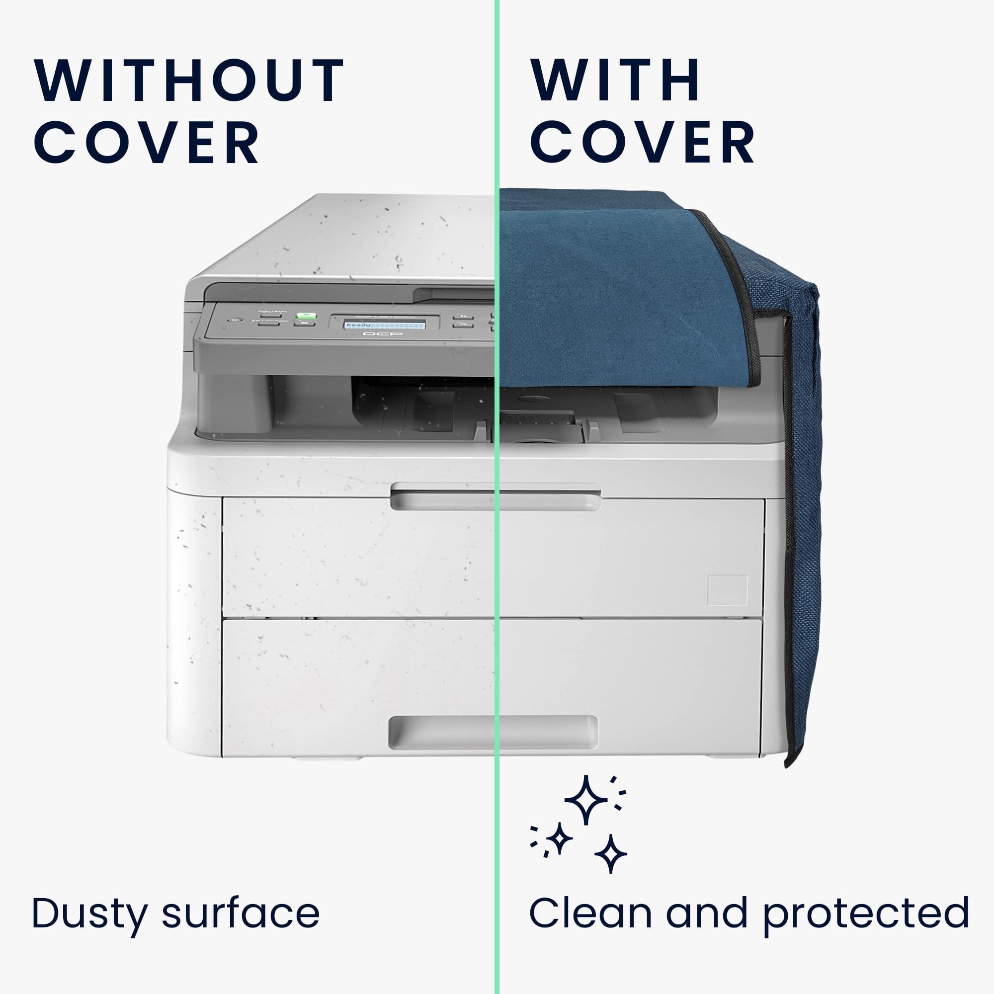 kwmobile Housse Imprimante Compatible avec Brother DCP-L3510CDW / L3710CW / L3730CDN / L3750CDW Housse - Housse de Protection pour Imprimante en Lin - bleu-gris