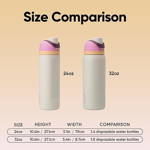Miniatura 5 de Owala  Botella de agua FreeSip de acero inoxidable con aislamiento, sin bisfenol A, incluye sorbete, ideal para viajes y deportes, capacidad de 24
