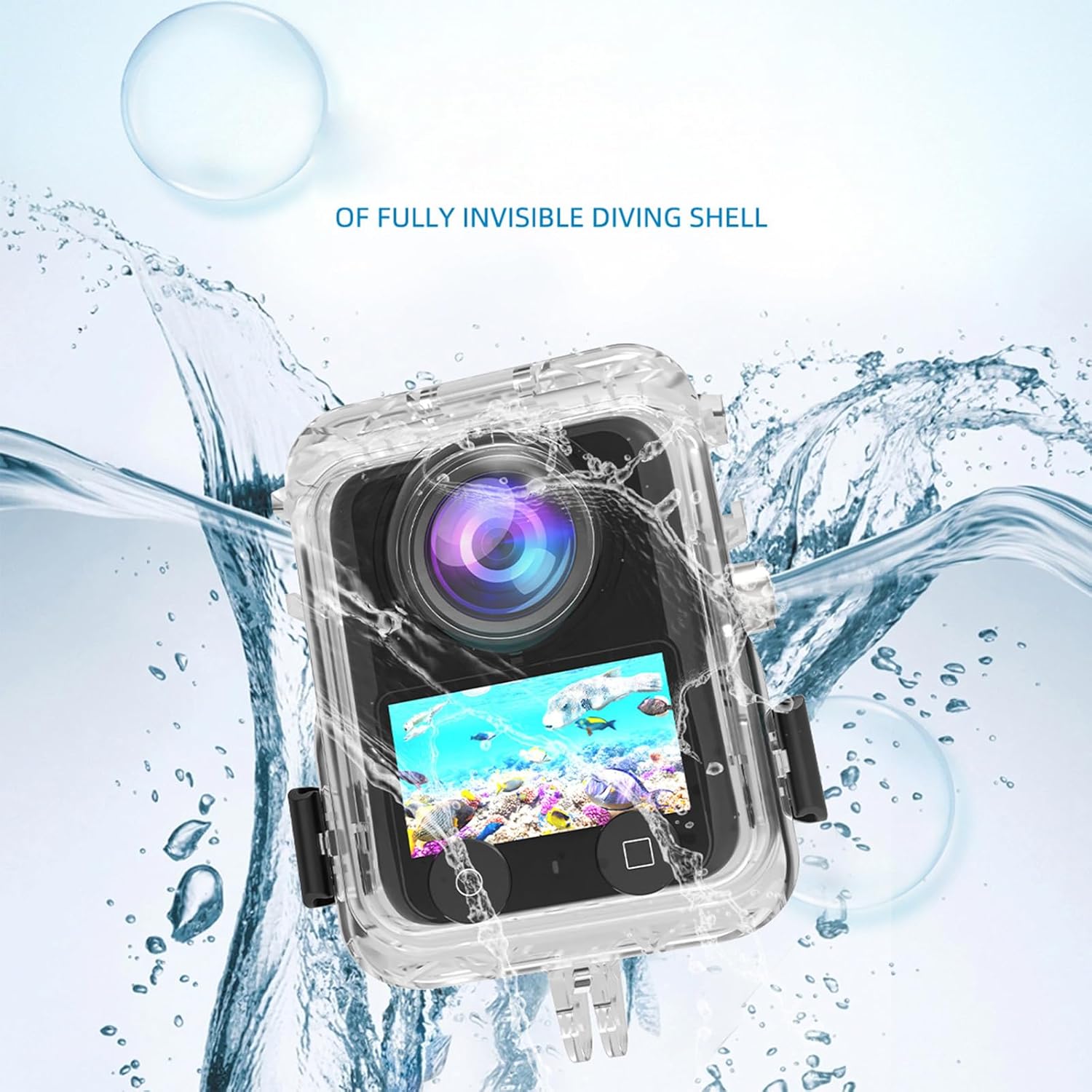 Waterproof Case for DJI OSMO 360, 131FT/40M Underwater Protective Diving Housing with Bracket Accessories, Built-in Dual Cold Shoe Mount to Connect Video Light and Microphone