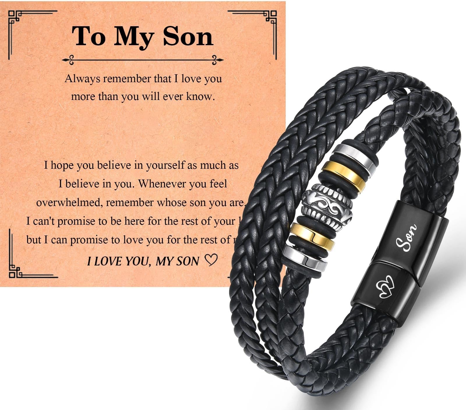Mens Christmas Gifts for Husband Boyfriend Son Grandson, Engraved Bracelet for Him, Birthday Christmas Fathers Day Valentines Gifts for Him, Stocking Fillers for Men Teenage Boys