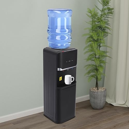 Miniatura 9 de Dispensador de agua de carga superior, enfriador de agua fría y caliente, 3 ajustes de temperatura, bloqueo de seguridad para niños, dispensador de