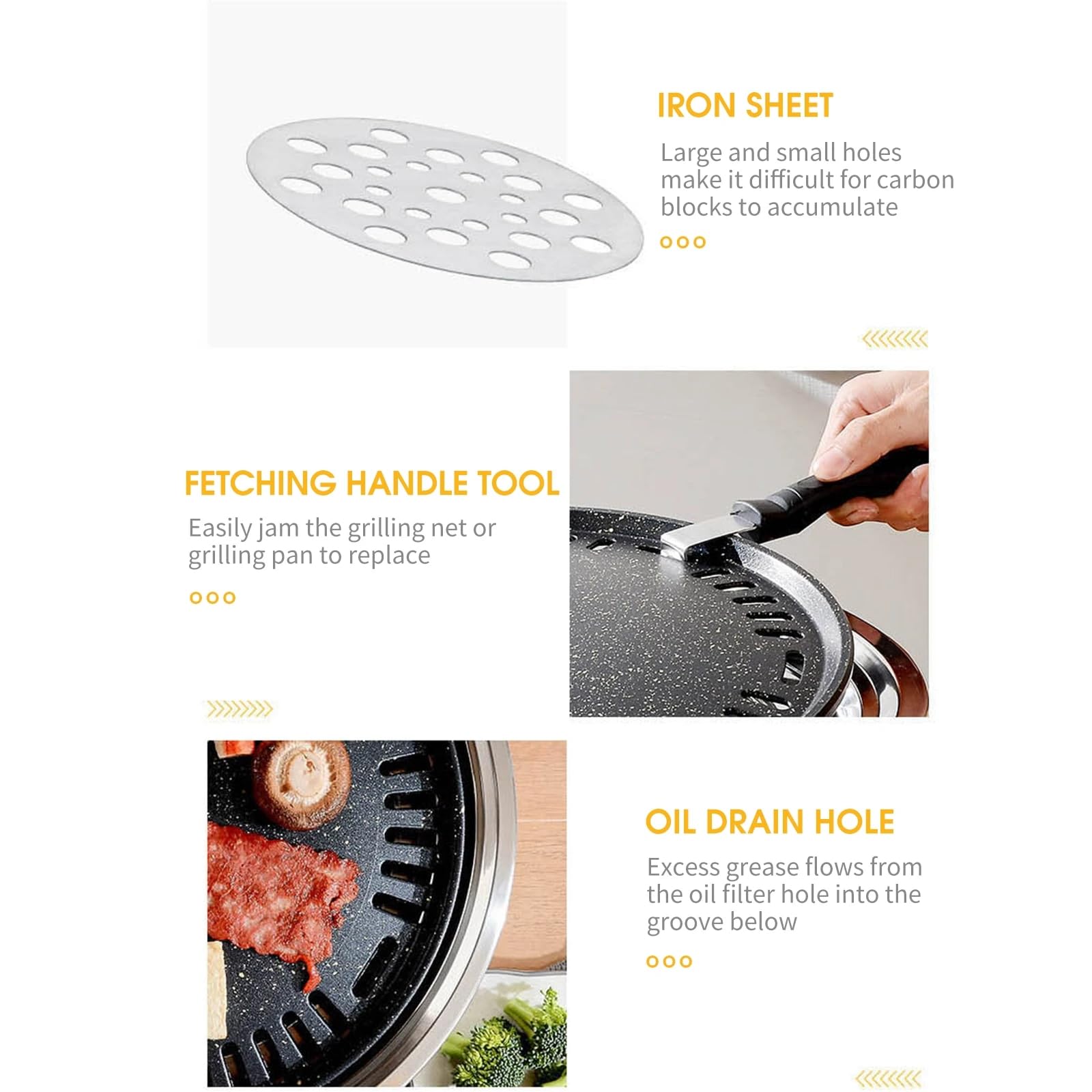 Barbecue a carbone, griglia coreana antiaderente, portatile, in acciaio inox, per feste in casa, campeggio, all'aperto
