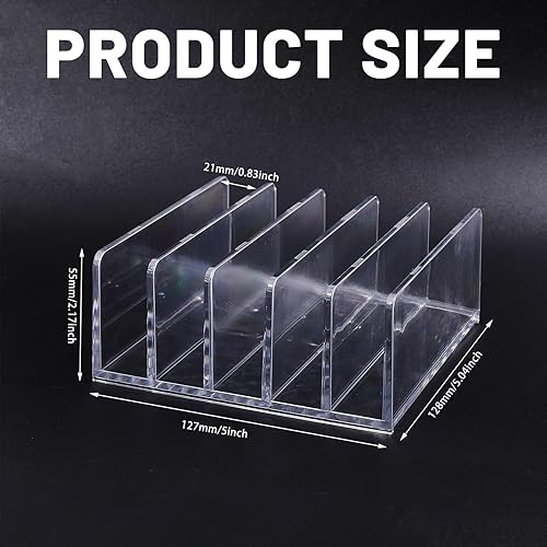 Miniatura 2 de GLOBLELAND 5 Slots Clear Desktop File Organizer 5x5in Acrylic Desktop Letter Sorter Vertical Multifunction Acrylic Office Document Sorter for Mails