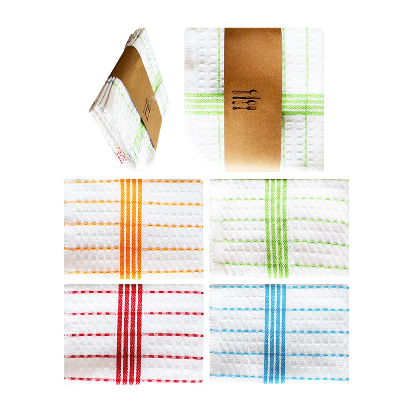 Jazuaiao 4Pack Soft Absorbent Kitchen Towels Quick Drying Cotton Dishcloths for Washing Dishes Scrubbing Surfaces Multipurpose Absorbent Drying Towels