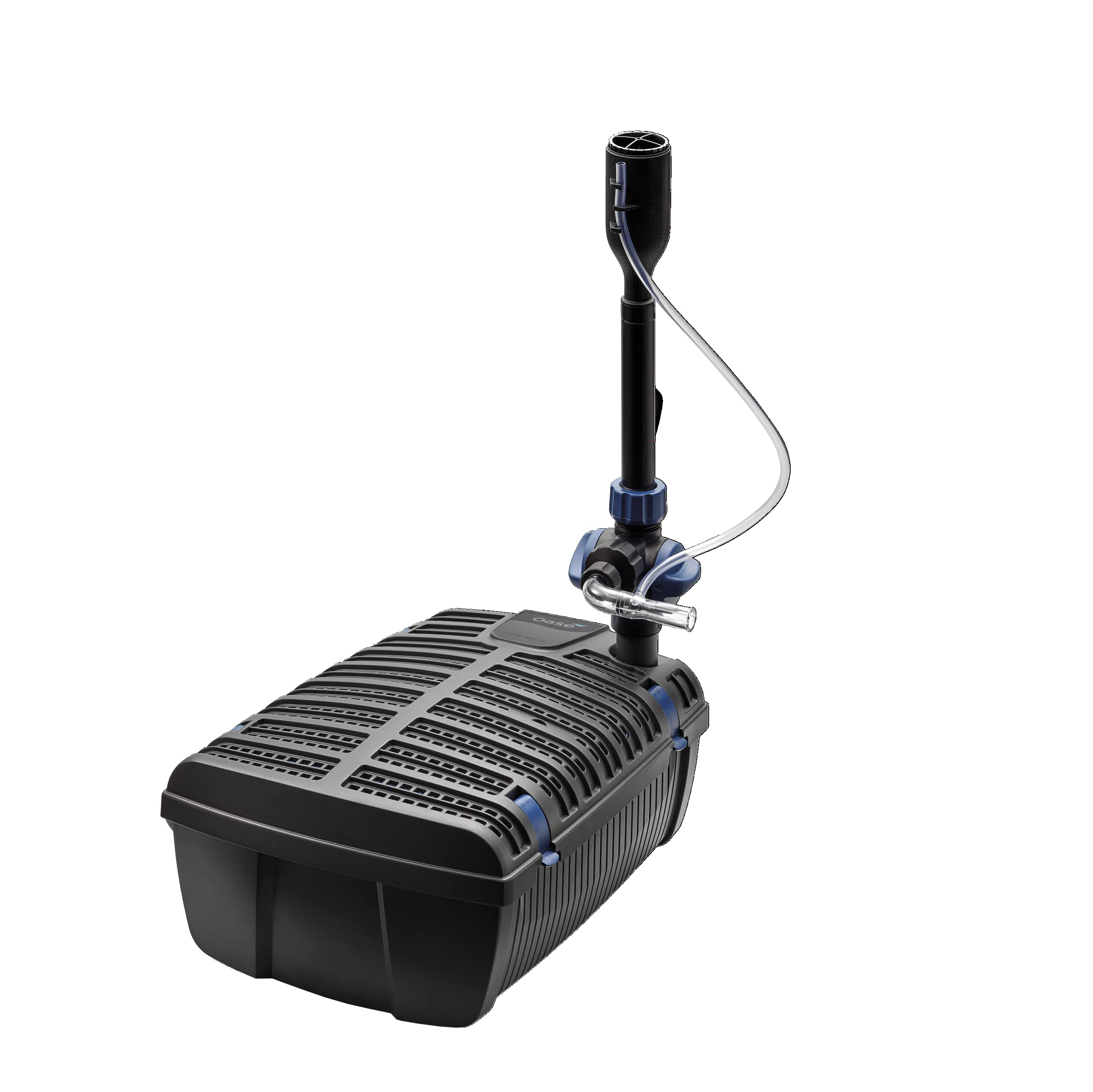 OASE 75952 Filtral UVC Clarificador 9000 - filtro subacuático negro adecuado para estanques de hasta 9 m³, incl. 3 accesorios de fuente para diversas variaciones de juegos de agua