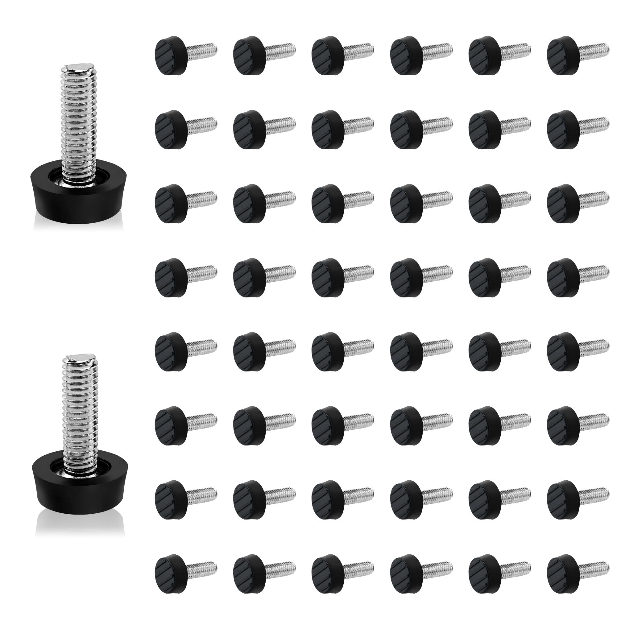 Uxcell 30Pcs Adjustable Furniture Feet - M6-25 Thread Leveling Glides For Tables & Chairs
