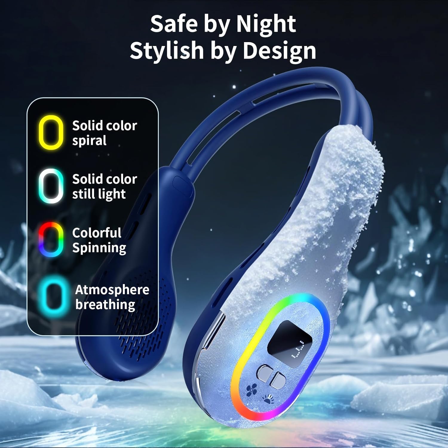 VEKK Ventilatore portatile da collo, regolazione della direzione del vento a 360°, ventola senza pale, 6000 mAh, alimentata a batteria, ventilatore personale indossabile, ventola di raffreddamento