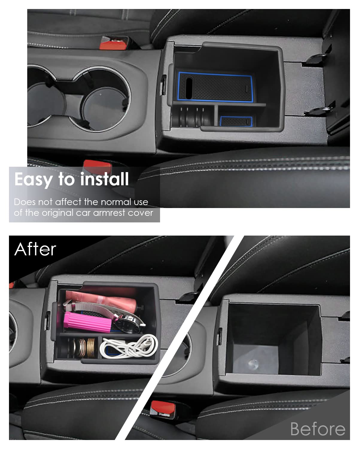 Ruiya Compatible 308 P5 2021 2022 2023 Boîte Rangement Auto Console - 2