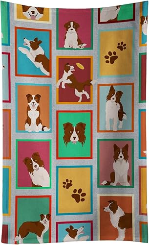 Caroline's Treasures MLM1149KTWL - Lots of Red Border Collie - Toalla de cocina decorativa para cara, cabello, yoga, té, paños de cocina, cocina y