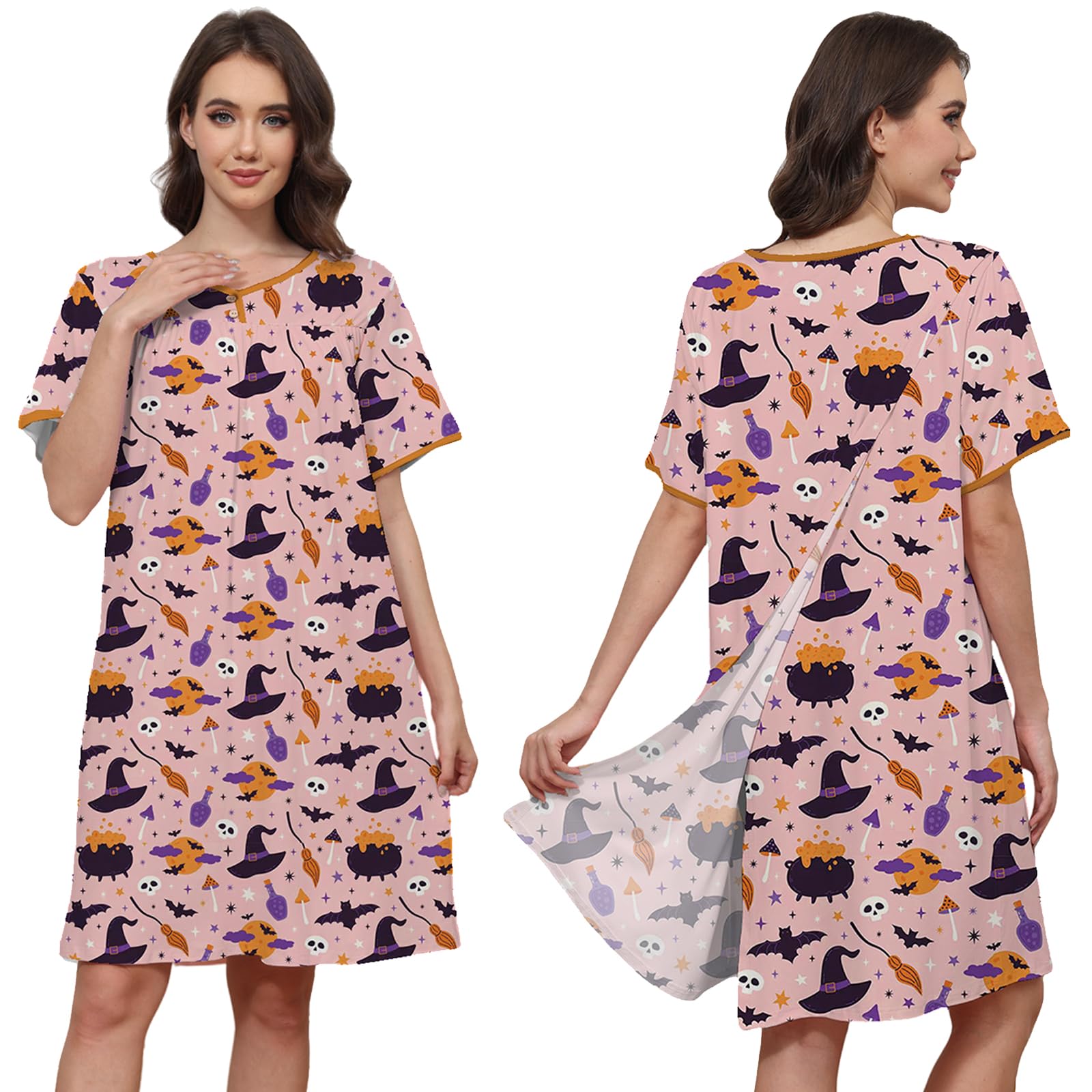 Hospital Gowns for Women Open Back Snap Post Shoulder Surgery Gown