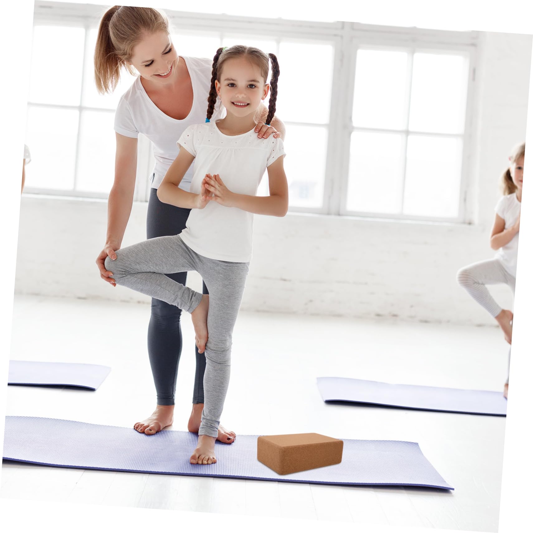 Kork Yoga Block für Kinder Rutschfest Hochdichtes Naturkork Multifunktional für Yoga Fitness und Tanz Verbessert Gleichgewicht und Flexibilität