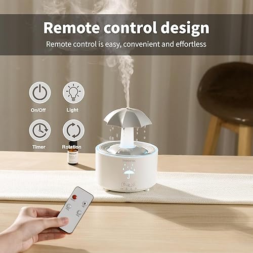 Miniatura 6 de Humidificadores para dormitorio, difusor de aceites esenciales de aromaterapia, nubes ultrasónicas silenciosas y humidificador de niebla fría, luz