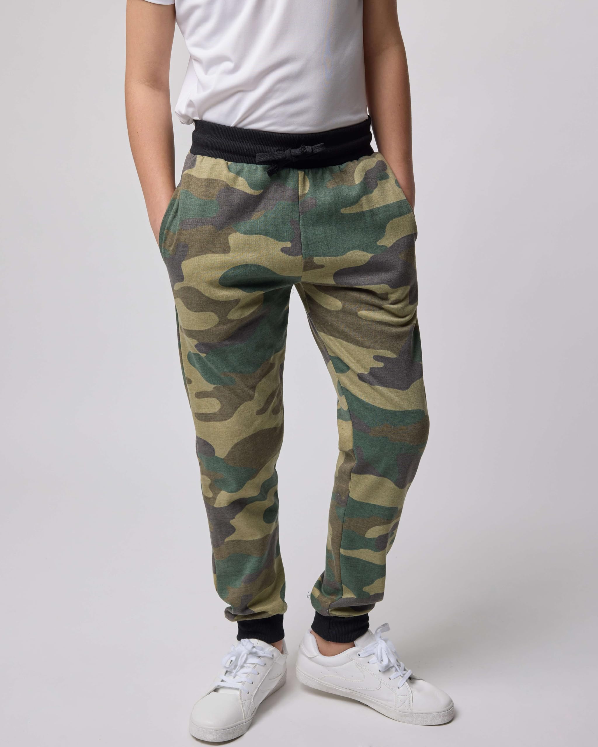 Real Essentials 3 Pack: Boys Youth Teen Active Athletic Basic Soft Kids Sports Fleece Jogger Soccer Track Gym Running Slim Pajama Sweatpants Casual Pantalones Winter Pockets-Set 7,S(8)