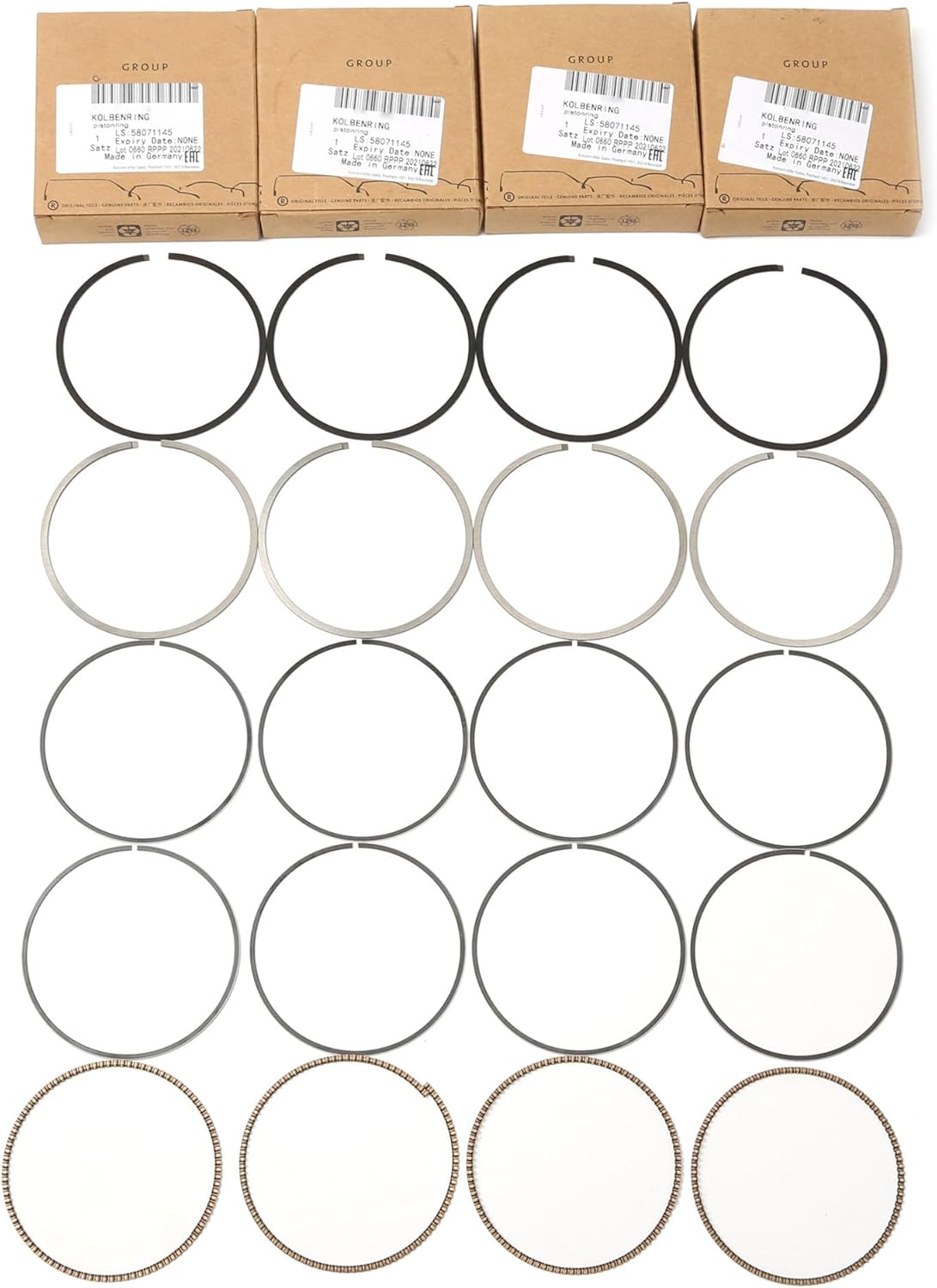 06J198151E Piston Ring Set Pin 21mm Piston 82.5mm 06J198151C 1.8/2.0T Engine Compatible with AUDI A5 Coupe Q5 Skoda Octavia Superb Seat Leon Toledo VW Eos Golf GTI Jetta Passat CC