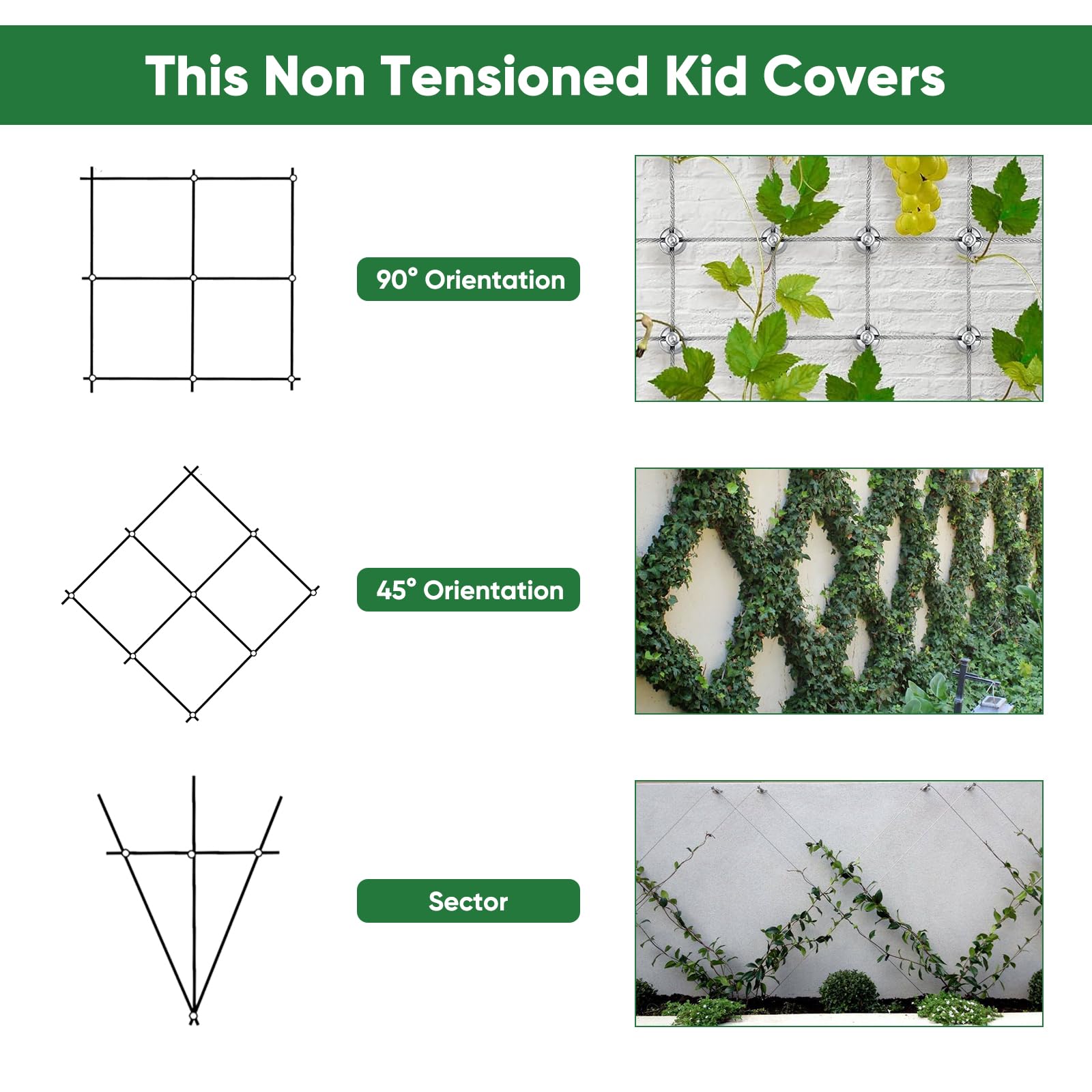 Soporte para Plantas trepadoras, 12 m Cuerda de Acero Inoxidable para Colgar Kit con 3 mm Cable Inoxidable y 8 tensores, para jardín, Pared de hormigón, Valla Cable/Madera Maciza (12m