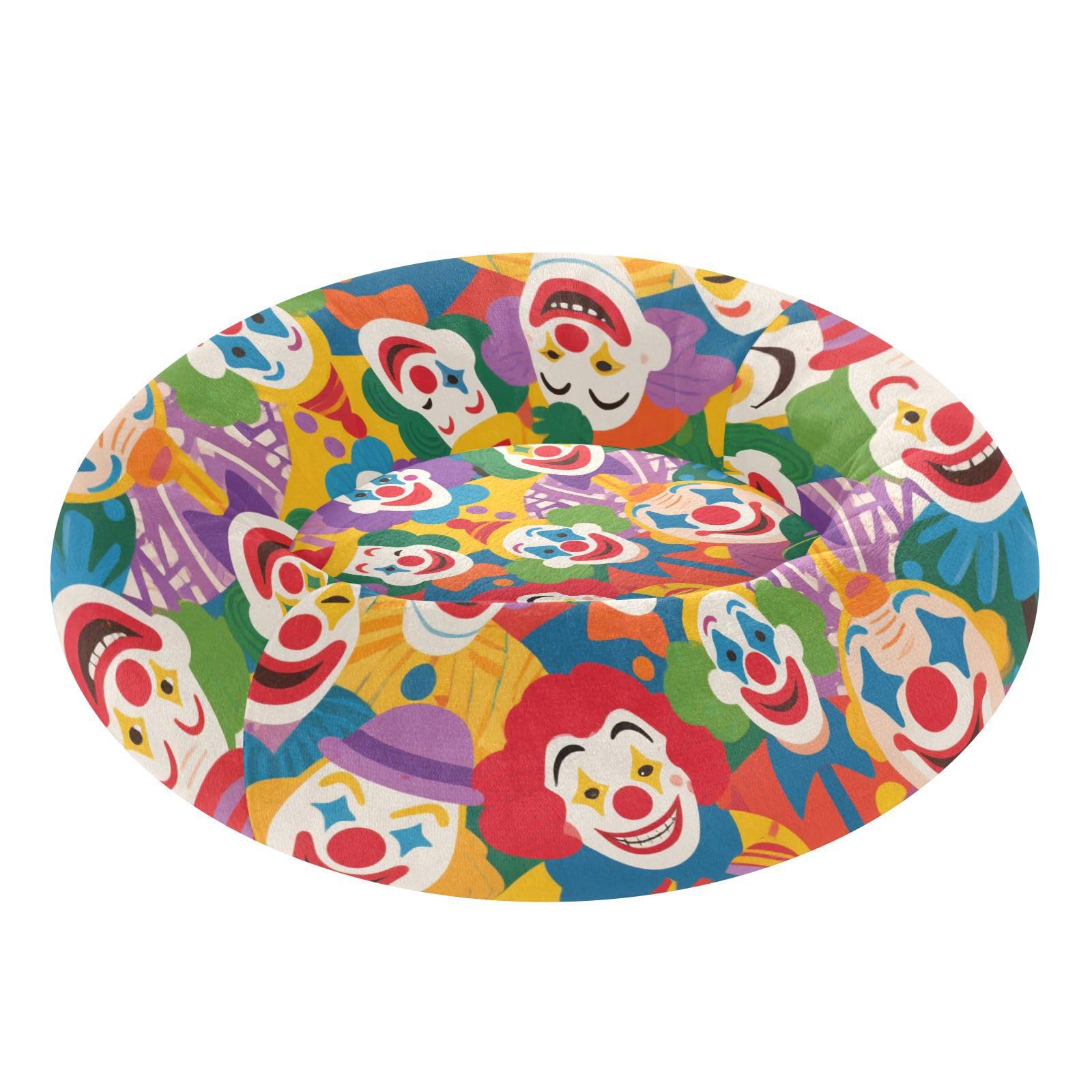 Coussin amovible pour animaux de taille moyenne lit lavable clown multicolore XS
