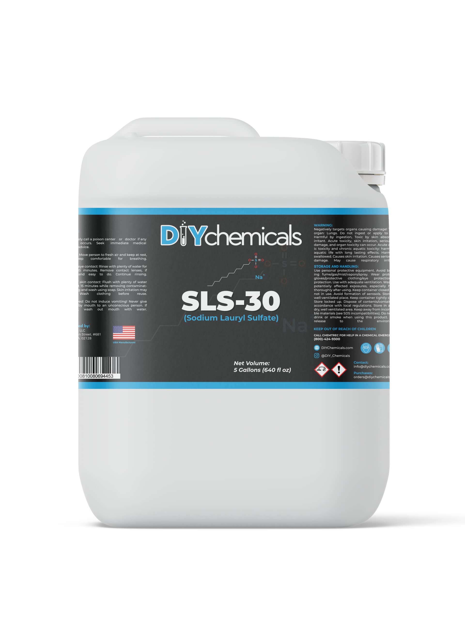 DIYChemicals Sodium Lauryl Sulfate - Engine Degreasers, Floor Cleaners, and Car Wash Products - Made in USA (1 Gallon)