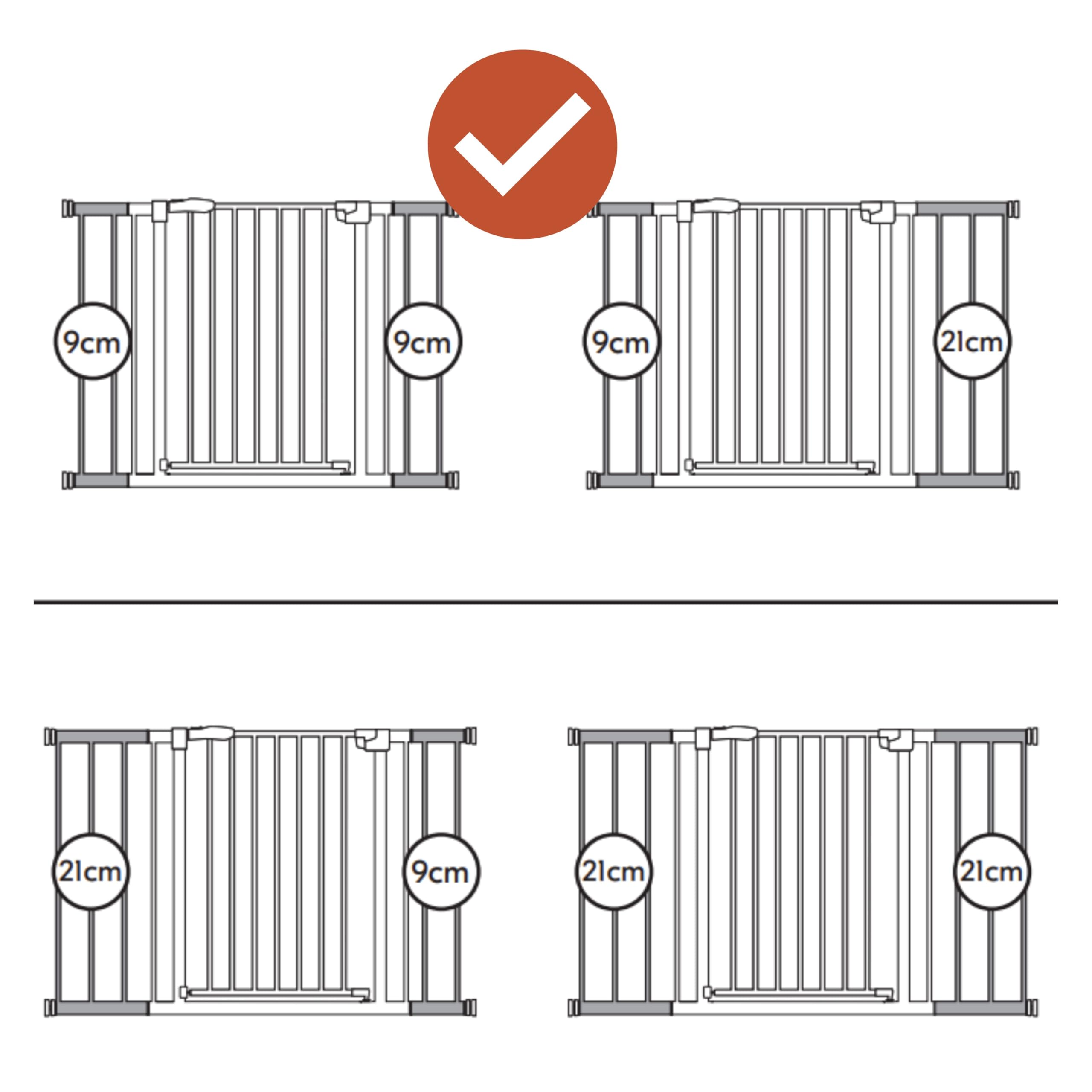 hauck Cancelletto di Sicurezza per Bambini Open N Stop KD incl. Estensione da 21cm - Cancelletto per Bambini da 96 a 101cm - Fissaggio a Pressione - Estensibile, per Porte e Scale - Metallo, Bianco